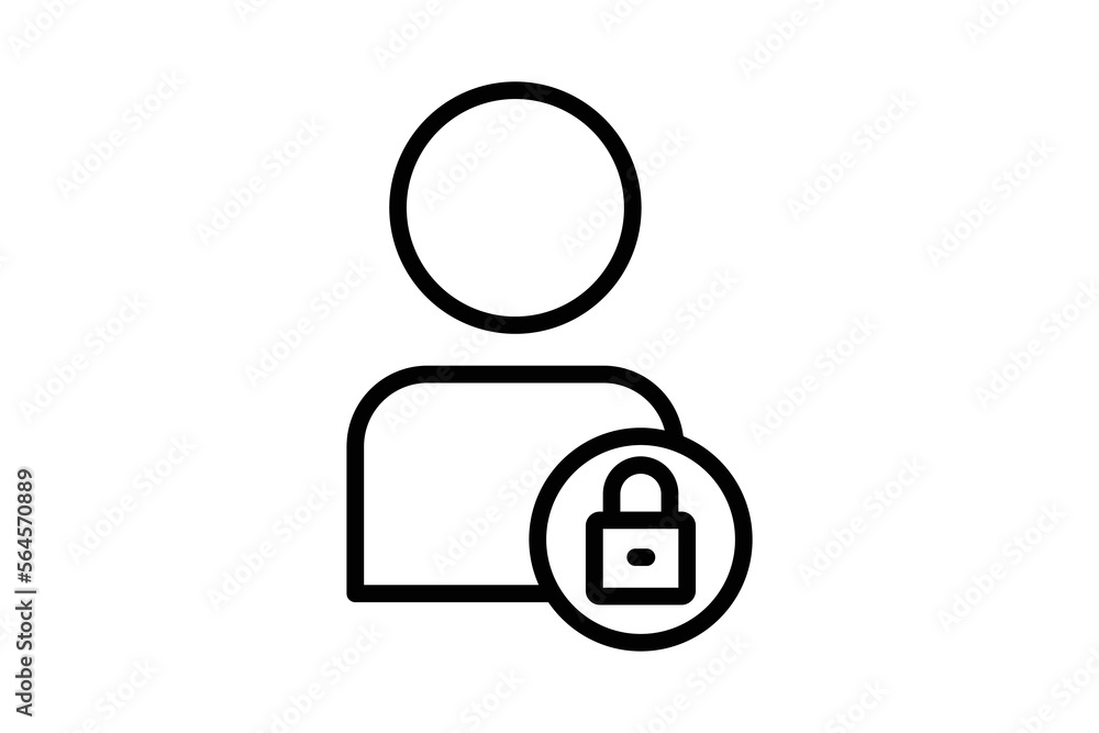 Aufkleber account security icon illustration. people icon with padlock. icon related to security. line icon st