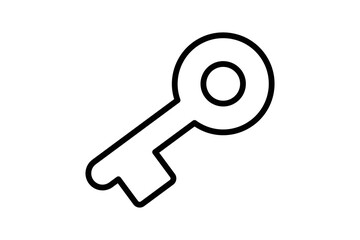 Key icon illustration. icon related to security. Line icon style. Simple vector design editable