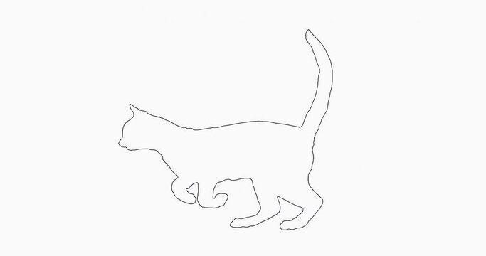 Animation of a running cat on a white background.