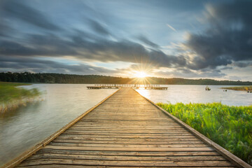 Fototapeta na wymiar Sunset in lake 
