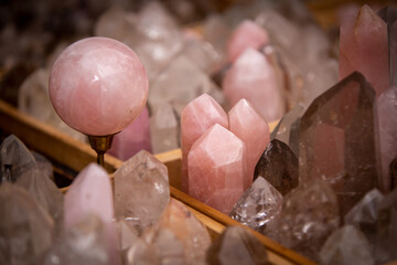 Various types of crystal stones