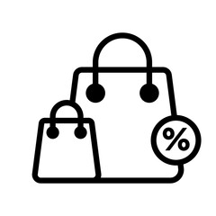 shopping bag icon in trendy flat design