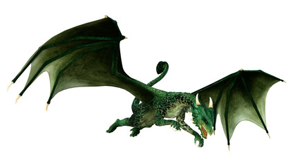 Obraz premium 3D Rendering Fairy Tale Dragon on White