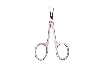 metal manicure scissors isolated on white background