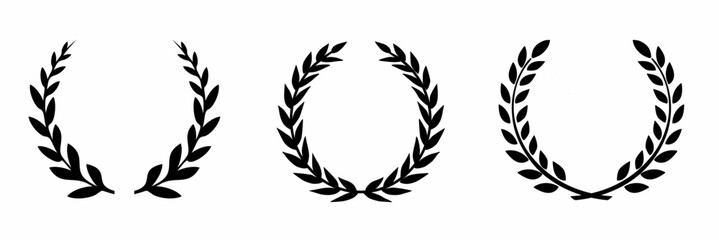 Wreath icon. Wreath icon set in black and white. Stock vector illustration