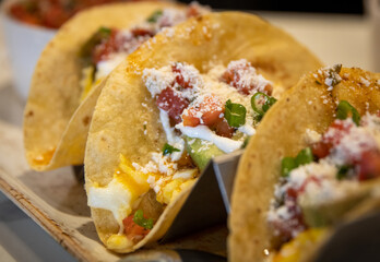 Three breakfast tacos