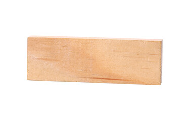 natural wooden plank isolated on white background