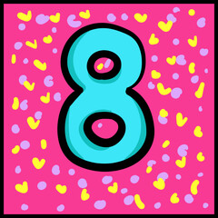  vector illustration of the number eight