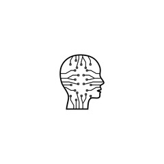 Ai, artificial, artificial intelligence icon isolated on white background