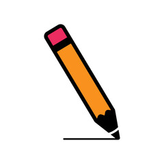 colorful pencil icon in trendy flat style