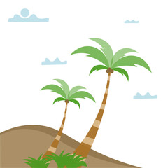 Corner Palm Tree Beach Element