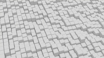 Abstract 3D background of cubes arrange offset minimalistic shape wave