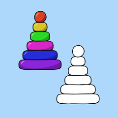 color pyramid set, vector cartoon