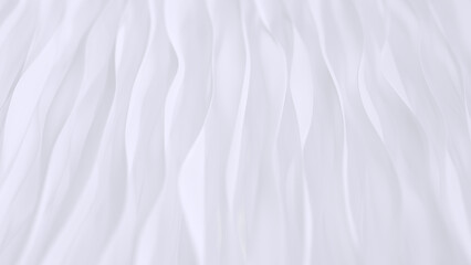 White wave background. white background. Organic white texture. 3d rendering