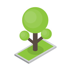 Bubble Tree Isometric Composition