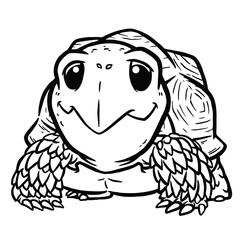 Obraz premium Vector illustration of Cartoon tortoise - Coloring book for kids