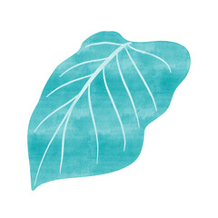 Greenery blue botanical leaf in Watercolour