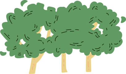 decoration side view of tree illustration.