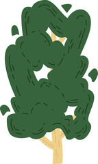 decoration side view of tree illustration.