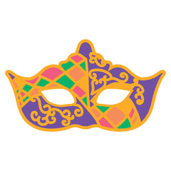 Mardi Gras carnival mask with lace is a simple vector illustration for the design of a postcard