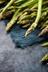 Green asparagus on a table.