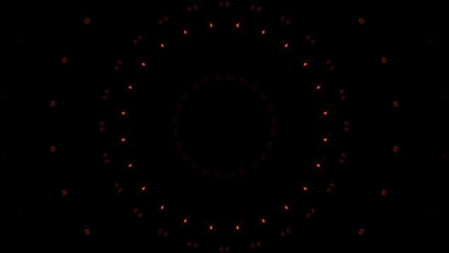 Abstract background moving stripes and flashing with shining light dots. Animation with circles	