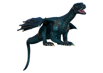 3D Rendering Fairy Tale Dragon on White