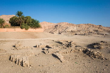 One of many ancient Egyptian ruins and archaeological sites at the foot of the Theban hills near Luxor, Egypt