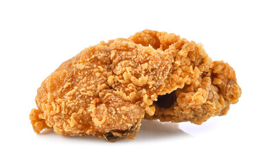 Fried chicken isolated on white background.