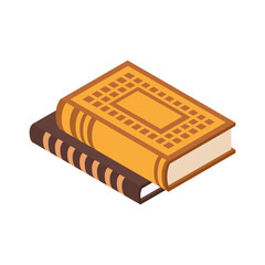Antique Books Isometric Composition