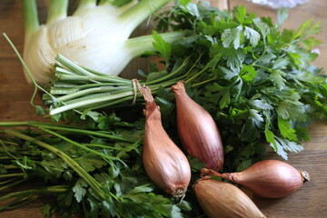 Fenchel, Petersilie und Zwiebel