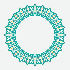 Obraz premium Decorative line art frame for design template. Elegant vector element Eastern style, place for text. retro outline floral border. Lace illustration for invitations and greeting cards