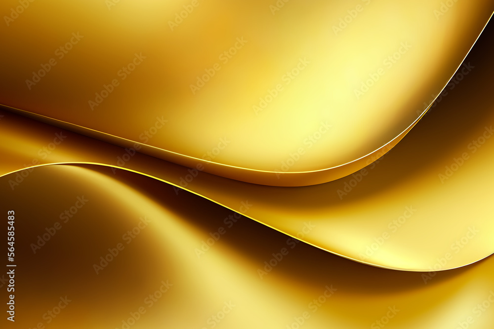 Aufkleber golden shiny gradient background luxury wave background generative ai.