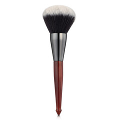 Wood professional makeup brush closeup isolated on transparent background.
