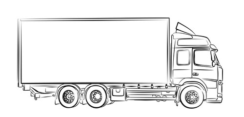 The sketch of a big truck.  © designer_an