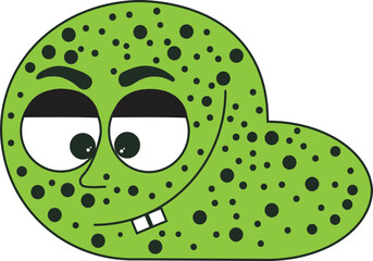 cartoon style Illustration of a slug 