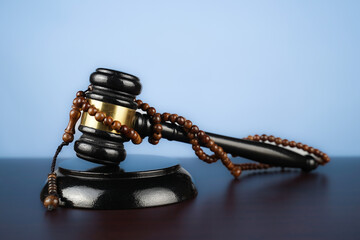 gavel and books for Islamic law concept 