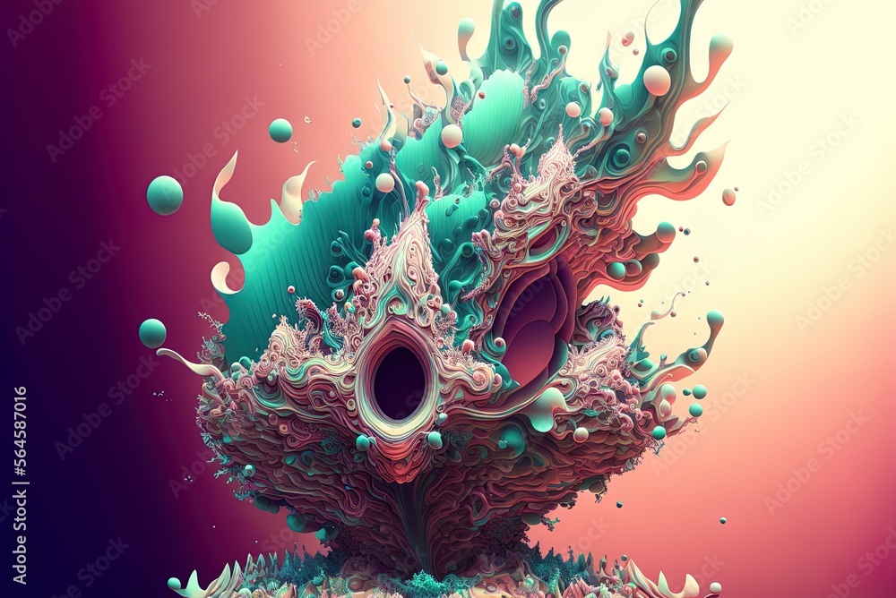 Poster try your hand at an abstract mandelbulb drawing. generative ai