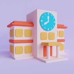 Obraz premium 3d Rendering, school building Illustration