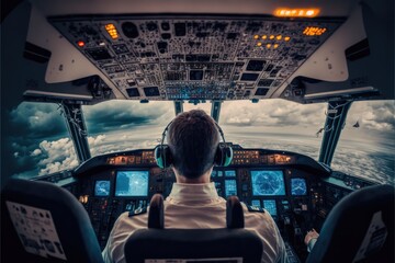 Fototapeta premium person driving a plane made with generative ai