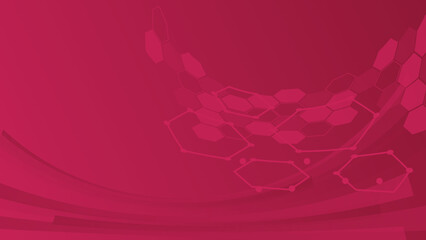 Abstract honeycomb holographic geometric pattern texture bright pink background.