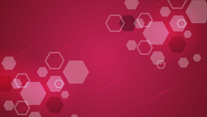 Pink hexagonal illustration, which consist of hexagon. Geometric background in simple style with gradient.
