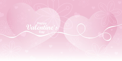 Fototapeta na wymiar Pale pink vector Valentine's Day card with hearts and inscription