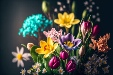 Obraz na płótnie Canvas Beautiful colorful spring flowers