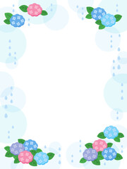 イラストフレーム　アジサイ.