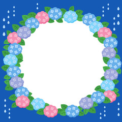 イラストフレーム　アジサイ.