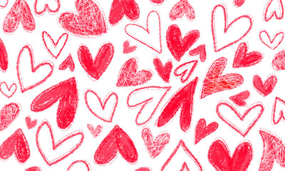 red hearts pattern
