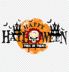 Happy Halloween Card Design Elements On Background, vector illustration