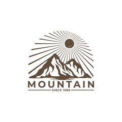 vintage mountain adventure logo template design