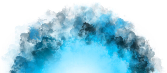 Realistic colorful smoke clouds border